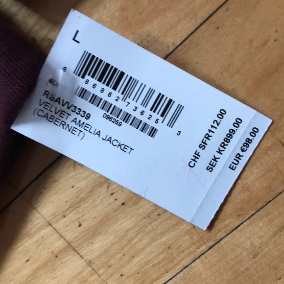 American Apparel velvet Amelia jacket Cabernet - Picture 4 of 5